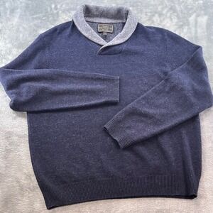 Jos A Bank Reserve Mens XXL Navy Lambswool Shawl Collar Sweater RN 31608